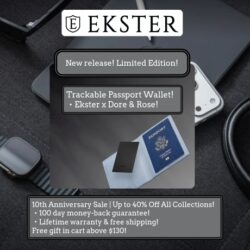 Ekster flagship leather smart wallets are perfect for slim storage and quick card access. Built-in aluminum cardholder fans out your cards at the click of a button and protects them against RFID skimming. Holds 1 to 12 cards and bills. Plus add a tracker to make it unlosable.