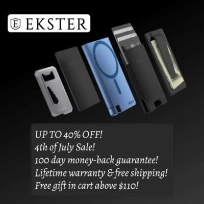 Ekster flagship leather smart wallets are perfect for slim storage and quick card access. Built-in aluminum cardholder fans out your cards at the click of a button and protects them against RFID skimming. Holds 1 to 12 cards and bills. Plus add a tracker to make it unlosable.