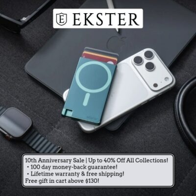 Ekster flagship leather smart wallets are perfect for slim storage and quick card access. Built-in aluminum cardholder fans out your cards at the click of a button and protects them against RFID skimming. Holds 1 to 12 cards and bills. Plus add a tracker to make it unlosable.