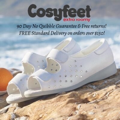 Cosyfeet started in 1983 with an idea, to make charming, extra roomy footwear for swollen feet. We’ve expanded our range so now there’s something for everyone. Also ultra-comfy socks and hosiery, prime foot care solutions and innovative mobility products.