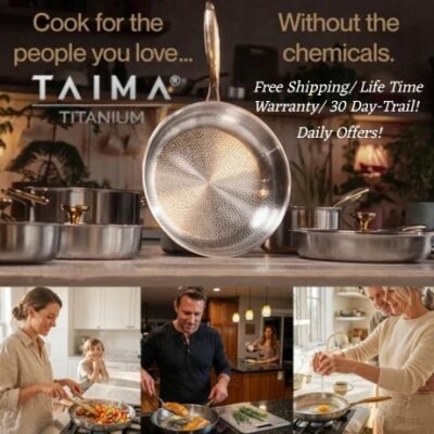 TAIMA believes kitchen tools should be safe, strong, and built to last. That’s why they make 100% titanium kitchenware, a material trusted in medical fields for its purity, strength and sanitary features. Millions of Americans are feeling the change today!