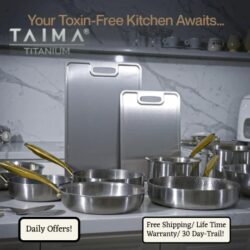 TAIMA believes kitchen tools should be safe, strong, and built to last. That’s why they make 100% titanium kitchenware, a material trusted in medical fields for its purity, strength and sanitary features. Millions of Americans are feeling the change today!