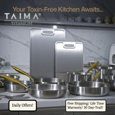 TAIMA believes kitchen tools should be safe, strong, and built to last. That’s why they make 100% titanium kitchenware, a material trusted in medical fields for its purity, strength and sanitary features. Millions of Americans are feeling the change today!