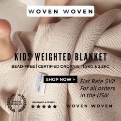 Woven Woven uses only the safest natural materials such as certified organic cotton, bamboo and Australian ultra-fine merino wool, they're breathable, gentle on delicate skin, and hypoallergenic. Their durable, machine-washable and transportable.