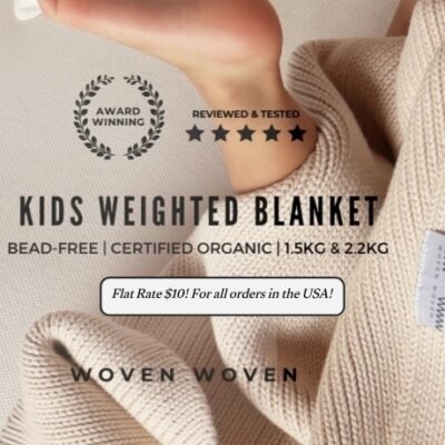Woven Woven uses only the safest natural materials such as certified organic cotton, bamboo and Australian ultra-fine merino wool, they're breathable, gentle on delicate skin, and hypoallergenic. Their durable, machine-washable and transportable.