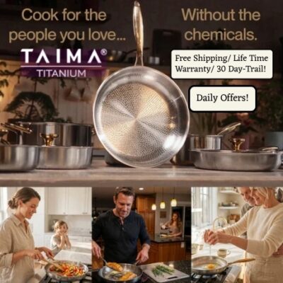 TAIMA believes kitchen tools should be safe, strong, and built to last. That’s why they make 100% titanium kitchenware, a material trusted in medical fields for its purity, strength and sanitary features. Millions of Americans are feeling the change today!