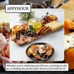 AppyHourBox unlocks a world of flavors of artisan cheeses and prime meats from small farms and award-winning makers, shipped straight to your door. All items are handpicked by cheese experts and comes with a recommended flavor pairing.