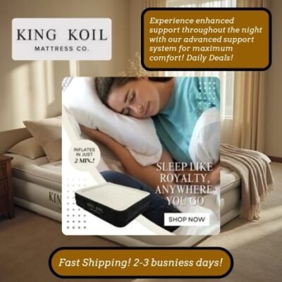 When it comes to comfort, King Koil doesn’t mess around. Made with premium materials and a built-in pump, it’s the air mattress that feels like a real bed, not just a pool float. That’s why it’s a world famous air mattress. Various sizes, built-in support, and fast setup.