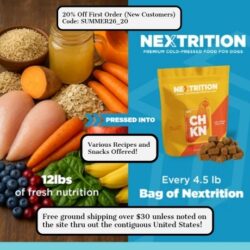 Nextrition offers a better way to feed your pup. Good real, wholesome food gently prepared to support your dog’s digestion, immune system, and their overall health. That means they're keeping all the good stuff in the nutrients, the flavors, the works.