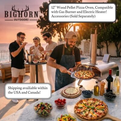 BigHorn Outdoors ovens delivers rapid ignition, precise temperature control, and perfectly even cooking. From 60-second Neapolitan pizzas to mouthwatering seared steaks. They make your backyard cuisine or your camping cooking effortless and fun.