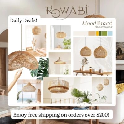 Rowabi offers a curated range of rattan, contemporary, and outdoor pendant lights, along with refined wall sconces and flush mounts. Built with high-quality materials and versatile designs in varied sizes, every fixture delivers both function and timeless style.