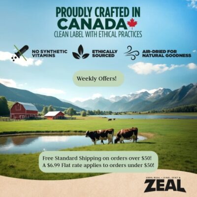 ZEAL was founded in 1999 and was created to set a higher standard in pet nutrition. Built upon trust, responsibility, and a deep connection between pets and their owners. Our philosophy asserts responsible sourcing, ethical production, and steadfast quality.