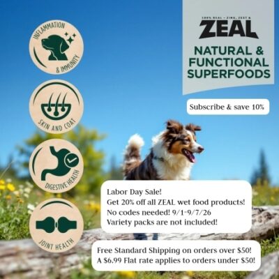 ZEAL was founded in 1999 and was created to set a higher standard in pet nutrition. Built upon trust, responsibility, and a deep connection between pets and their owners. Our philosophy asserts responsible sourcing, ethical production, and steadfast quality.