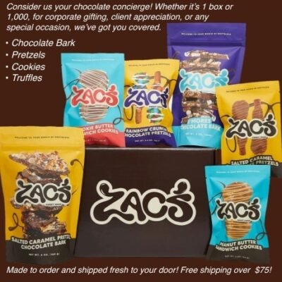 Zac's Sweet Shop makes gourmet delicious chocolates. From bite-sized chocolate confections including truffles, cookies, pretzels, and chocolate bark. They're on a mission to reinvent the box of chocolates through purpose, passion, and innovation.