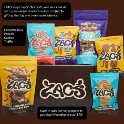 Zac's Sweet Shop makes gourmet delicious chocolates. From bite-sized chocolate confections including truffles, cookies, pretzels, and chocolate bark. They're on a mission to reinvent the box of chocolates through purpose, passion, and innovation.