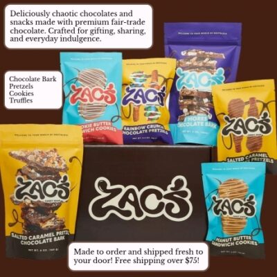 Zac's Sweet Shop makes gourmet delicious chocolates. From bite-sized chocolate confections including truffles, cookies, pretzels, and chocolate bark. They're on a mission to reinvent the box of chocolates through purpose, passion, and innovation.