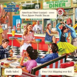 White Mountain Puzzles has crafted the highest quality of puzzles for over 30 years for your family to enjoy. They offer colorful jigsaw puzzles from recognized artists available for all ages and at all levels of difficulty. Over 50,000 reviews from happy customers.