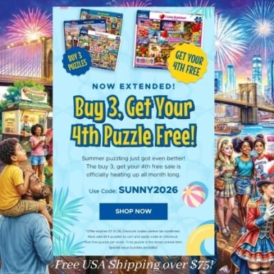 White Mountain Puzzles has crafted the highest quality of puzzles for over 30 years for your family to enjoy. They offer colorful jigsaw puzzles from recognized artists available for all ages and at all levels of difficulty. Over 50,000 reviews from happy customers.