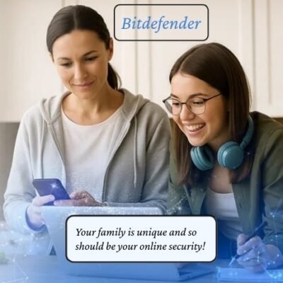 Bitdefender protects the people you care about. Online scams reach everyone through emails, messages, payments, and apps. Simple, reliable, AI-powered digital security helps with keeping your family safe from fraud, strangers and online scammers.