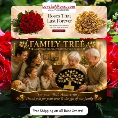 Love Is a Rose specialty is their exclusive imprinting of your personalized message on the individual petals of our real, preserved roses. We also have vases available with engraved message plates, making our roses the most unique and memorable gift you can give.