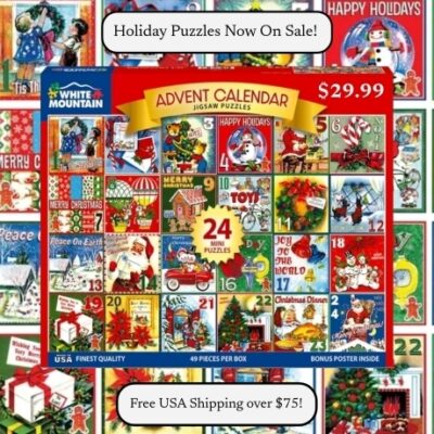 White Mountain Puzzles has crafted the highest quality of puzzles for over 30 years for your family to enjoy. They offer colorful jigsaw puzzles from recognized artists available for all ages and at all levels of difficulty. Over 50,000 reviews from happy customers.