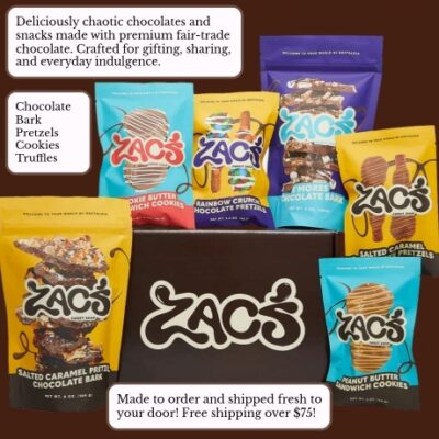 Zac's Sweet Shop makes gourmet delicious chocolates. From bite-sized chocolate confections including truffles, cookies, pretzels, and chocolate bark. They're on a mission to reinvent the box of chocolates through purpose, passion, and innovation.