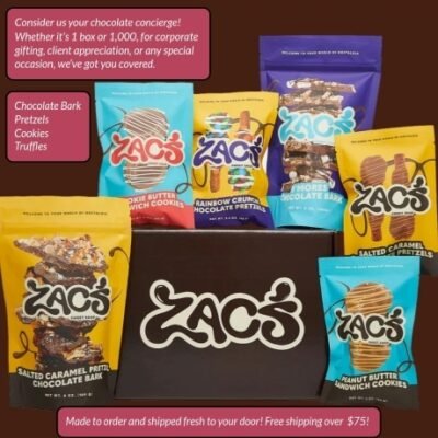 Zac's Sweet Shop makes gourmet delicious chocolates. From bite-sized chocolate confections including truffles, cookies, pretzels, and chocolate bark. They're on a mission to reinvent the box of chocolates through purpose, passion, and innovation.