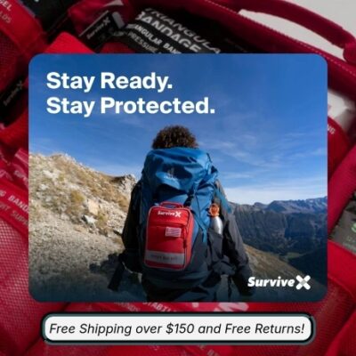 SurviveX is best known for its premium first aid kits, designed for your home, car, and outdoor use. These kits are compact yet comprehensive, featuring labeled compartments for quick access, zip stitch wound closures as a non-invasive alternative to stitches, and trauma supplies for severe bleeding