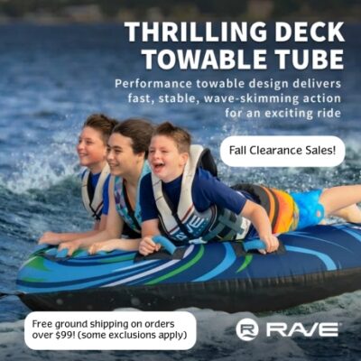 Rave Sports is a water sports manufacturer. It offers water trampolines, water bouncers, water rafts, inflatable bouncers, lake rafts, floating mats, water carpets, and paddle boards. Make a splash in your backyard pool, camp or resort with our inflatable pool slides and floats!