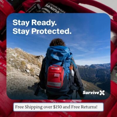 SurviveX is best known for its premium first aid kits, designed for your home, car, and outdoor use. These kits are compact yet comprehensive, featuring labeled compartments for quick access, zip stitch wound closures as a non-invasive alternative to stitches, and trauma supplies for severe bleeding