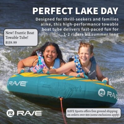 Rave Sports is a water sports manufacturer. It offers water trampolines, water bouncers, water rafts, inflatable bouncers, lake rafts, floating mats, water carpets, and paddle boards. Make a splash in your backyard pool, camp or resort with our inflatable pool slides and floats!