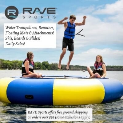 Rave Sports is a water sports manufacturer. It offers water trampolines, water bouncers, water rafts, inflatable bouncers, lake rafts, floating mats, water carpets, and paddle boards. Make a splash in your backyard pool, camp or resort with our inflatable pool slides and floats!