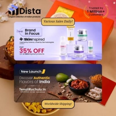 Dista is the trusted online shopping platform where you can get the largest collection of Indian products online from around the world and get deliveries in 40+ international countries. You have access to categories like wellness, Indian food, beauty, baby & kids, spirituality, and clothing & much more.
