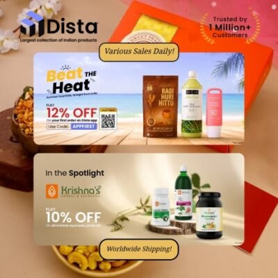 Dista is the trusted online shopping platform where you can get the largest collection of Indian products online from around the world and get deliveries in 40+ international countries. You have access to categories like wellness, Indian food, beauty, baby & kids, spirituality, and clothing & much more.