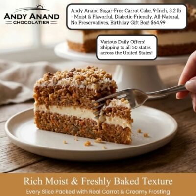 Andy Anand makes luxury sugar-free chocolates, cheesecakes, cakes, and candy the way they were meant to taste with real ingredients, no preservatives, and no shortcuts. Every truffle, brittle, and cheesecake is handcrafted in small batches at our bakery, then shipped fresh to your door.