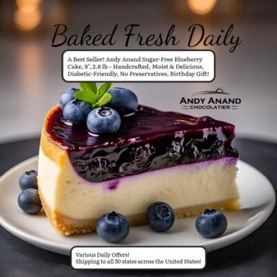 Andy Anand makes luxury sugar-free chocolates, cheesecakes, cakes, and candy the way they were meant to taste with real ingredients, no preservatives, and no shortcuts. Every truffle, brittle, and cheesecake is handcrafted in small batches at our bakery, then shipped fresh to your door.