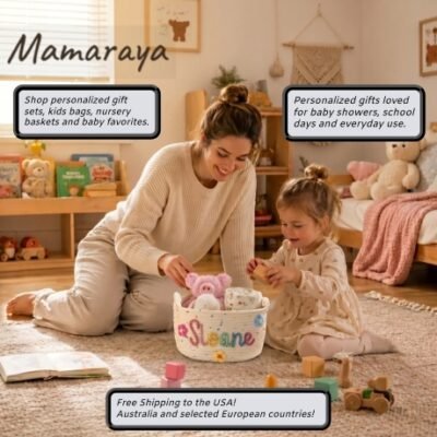 MamaRaya creates thoughtful personalized gifts for babies, kids, families, and pets. From custom name baskets to kids bags, baby outfits, and keepsake accessories, our goal is to make everyday gifting feel warm, useful, and personal. They focuse on personalized gifts for all your different family moments.