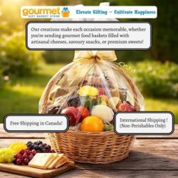 Gourmet Gift Baskets Store makes the happiest life moments more memorable. With fresh food baskets, filled with handpicked snacks and beverages. Carefully packed to please the eye. If you prefer sensible gifts, see the fancy sets of beauty supplies, porcelain dinnerware, or holiday extras. Or create your own custom gift!