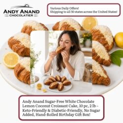 Andy Anand makes luxury sugar-free chocolates, cheesecakes, cakes, and candy the way they were meant to taste with real ingredients, no preservatives, and no shortcuts. Every truffle, brittle, and cheesecake is handcrafted in small batches at our bakery, then shipped fresh to your door.