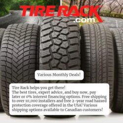 Tire Rack offers the best tires, expert advice, and buy now, pay later or 0% interest financing options. Free shipping to over 10,000 installers and free 2-year road hazard protection coverage that helps you put your rubber on the road. They also feature auto parts and accessory deals throughout the site.