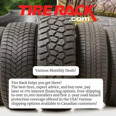 Tire Rack offers the best tires, expert advice, and buy now, pay later or 0% interest financing options. Free shipping to over 10,000 installers and free 2-year road hazard protection coverage that helps you put your rubber on the road. They also feature auto parts and accessory deals throughout the site.
