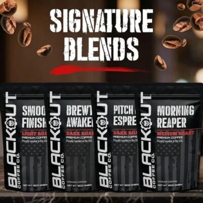 Blackout Coffee is family owned and handicrafts it's premium coffee with passion! They roast the finest coffee beans for bold ground coffee, convenient coffee pods, and rich instant coffee. They founded it on hard work, family, and traditional American values.