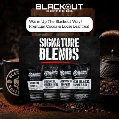 Blackout Coffee is family owned and handicrafts it's premium coffee with passion! They roast the finest coffee beans for bold ground coffee, convenient coffee pods, and rich instant coffee. They founded it on hard work, family, and traditional American values.