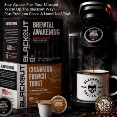 Blackout Coffee is family owned and handicrafts it's premium coffee with passion! They roast the finest coffee beans for bold ground coffee, convenient coffee pods, and rich instant coffee. They founded it on hard work, family, and traditional American values.